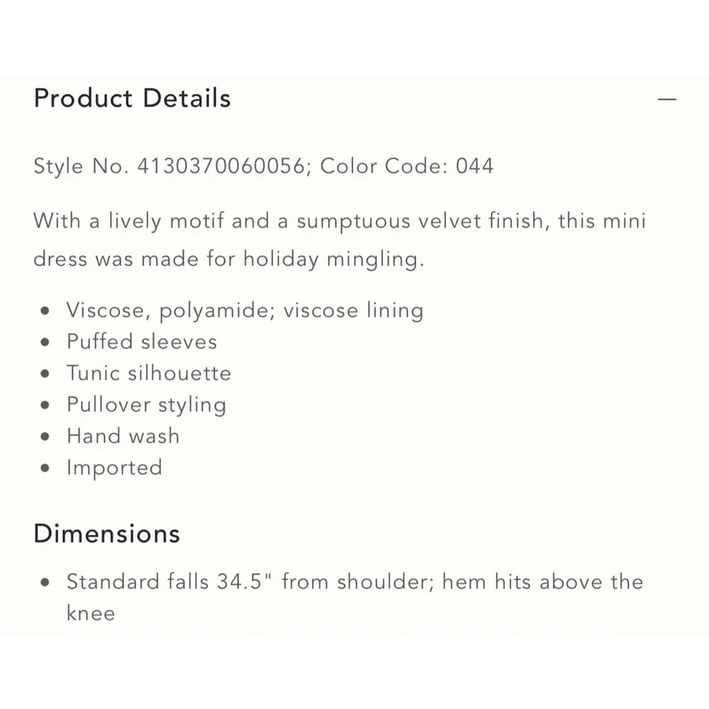 Anthropologie Velvet Slate Shift Mini Dress NWT Size 10 (Medium) - Picture 15 of 15